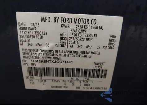 2018 Ford Explorer Platinum from USA, damaged, VIN 1FM5K8HTXJGC71441